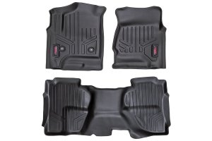 GMC Sierra 2500 HD Floor Mats - Front + Rear - Rough Country - Heavy Duty Floor Armor - '15-'19